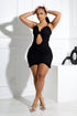 Elizabeth Mesh Tank Cutout Ruffle Mini Dress